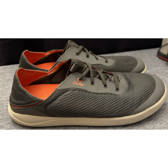 Olukai Moku Pae Boat Shoes Slip On Trench Gray Sneakers Mens Size US 12M - Picture 2 of 8